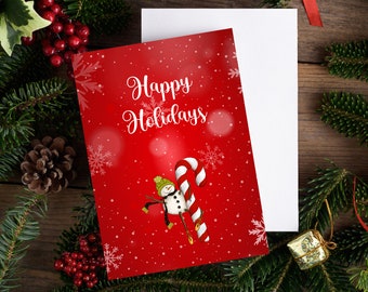 Funny Holiday Card, Happy Holidays Card, Snowman Christmas Card, Modern Christmas Card, Printable