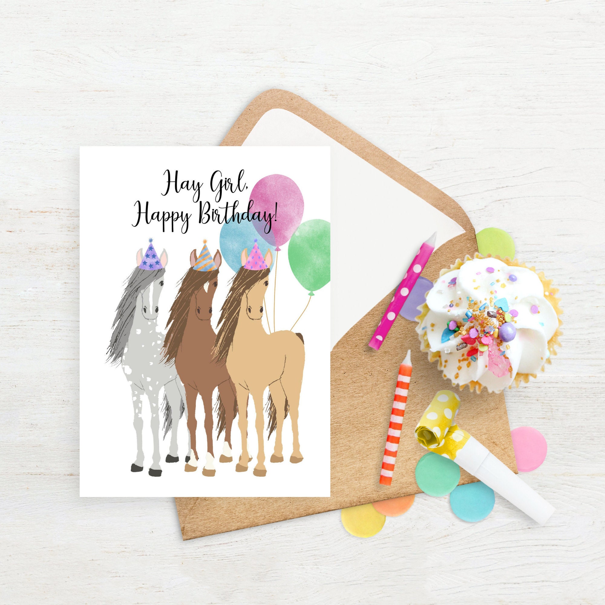 Horse Birthday Card For Her Printable Cards | Etsy