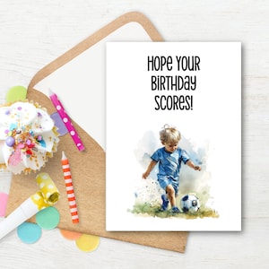 Boy Soccer Birthday Card, Football Birthday Card For Boy, Printable, Instant Download