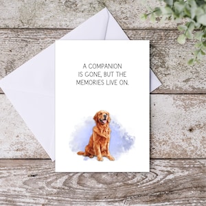 Golden Retriever Beileid Karte, Beileid Karte Golden Retriever, Hund Verlust, Haustier Verlust, printable, Instant Download