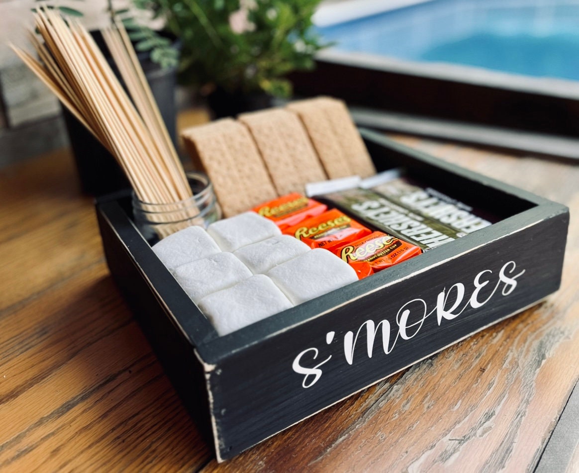 Farmhouse Smores Tray Smores Box, Fire Pit Tray, Smores Station Box