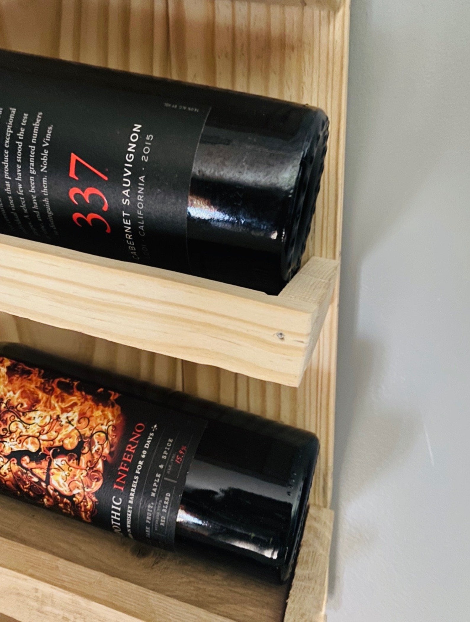 Angled Wine Rack Slanted Wine Rack, Wine Rack, Natural Wine Rack, Wine