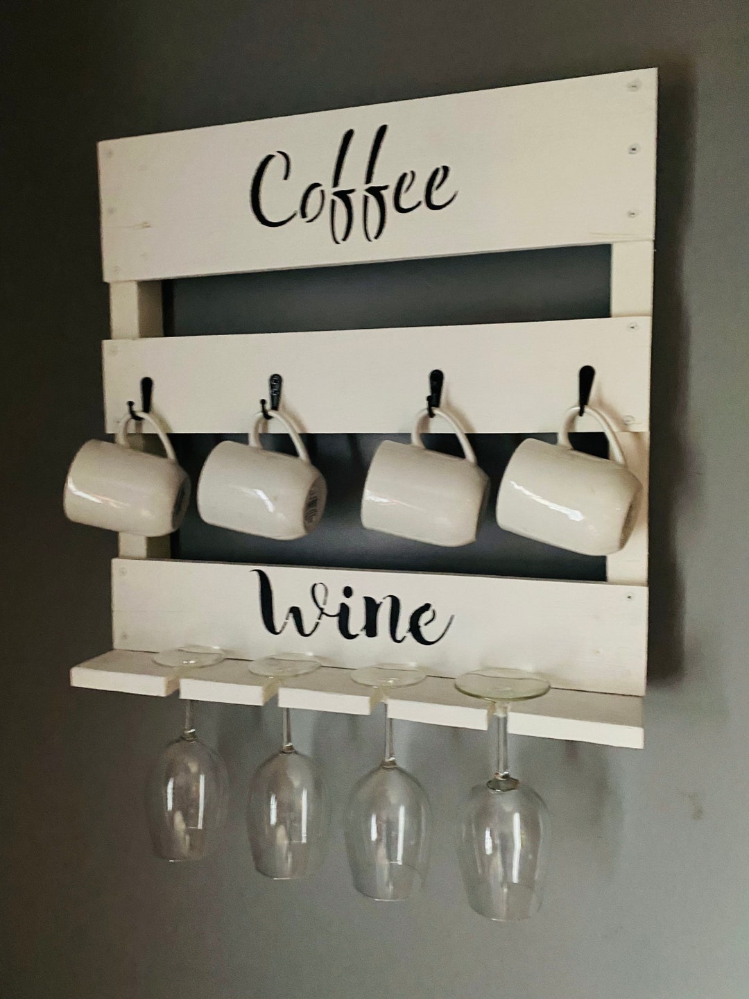 Coffee/wine Rack Coffee Bar Coffee Rack Wine Rack Etsy