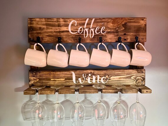 Deluxe Coffee wine Rack Coffee Bar Wine Rack Etsy