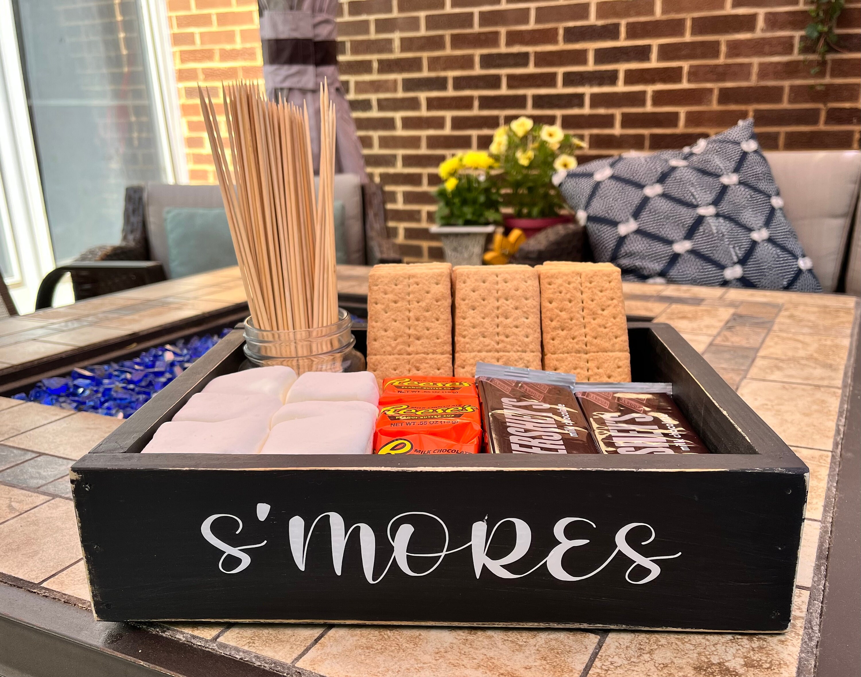 Farmhouse Smores Tray Smores Box, Fire Pit Tray, Smores Station Box