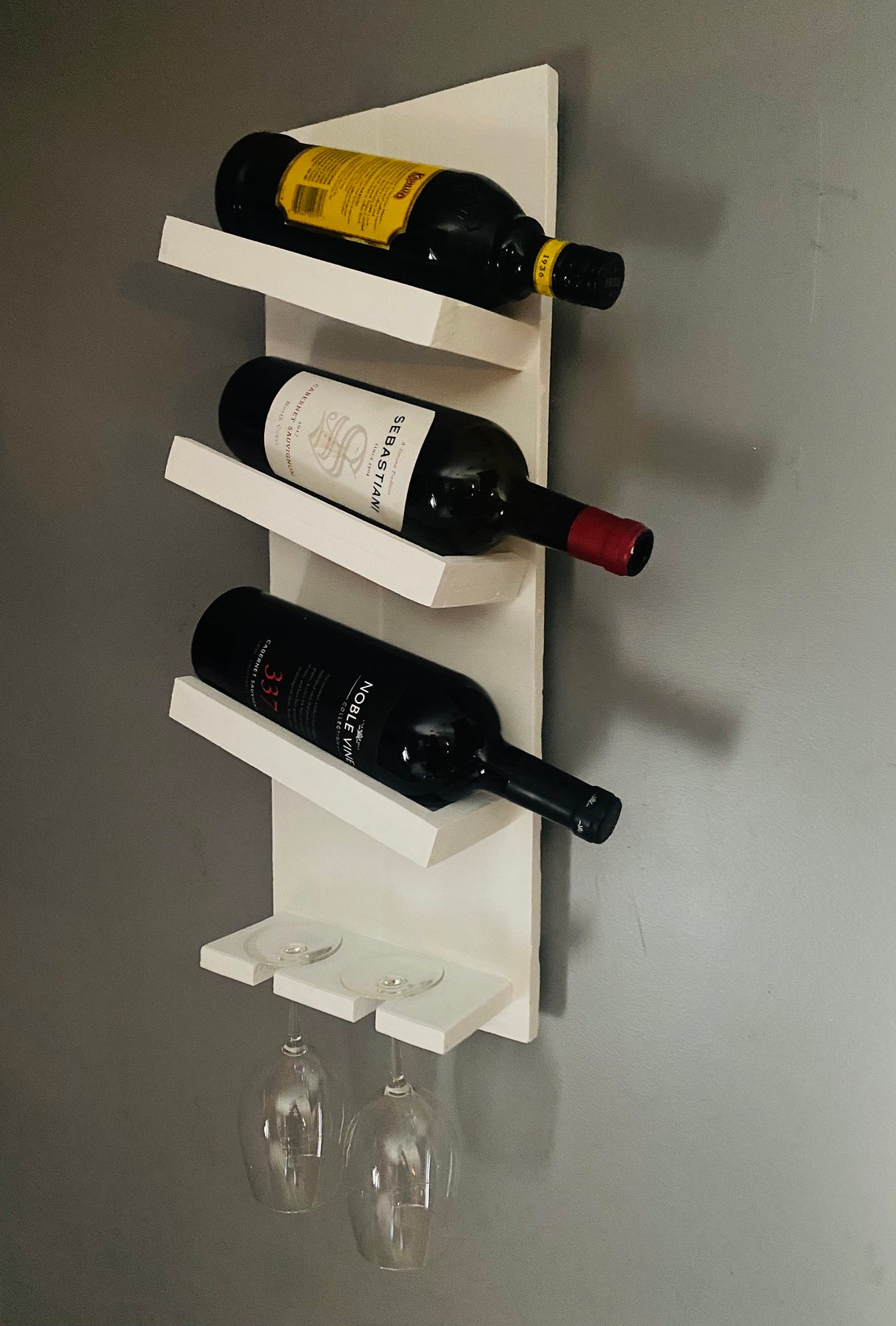Angled Wine Rack in white slanted wine rack wine rack Etsy