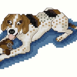 Playful Foxhound Cross Stitch