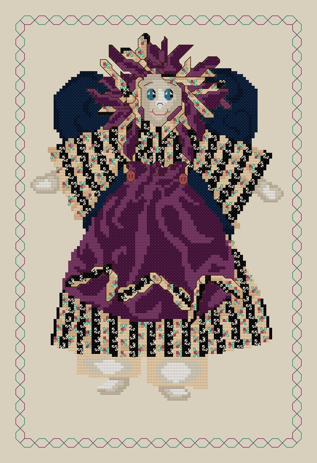 Spring Ragdoll Cross Stitch Design - Etsy Australia