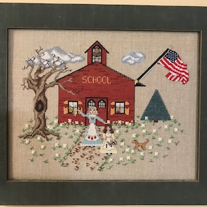 One Room School House Counted Cross Stitch Pattern