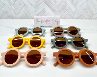 Unisex Kids Retro Polarized Round UV400 Sunglasses