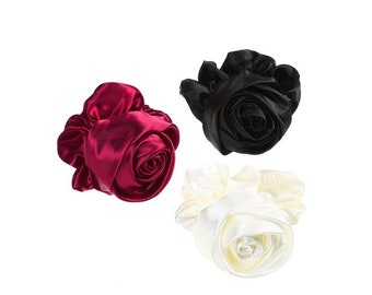 Floral Silk Rose Hair Scrunchie