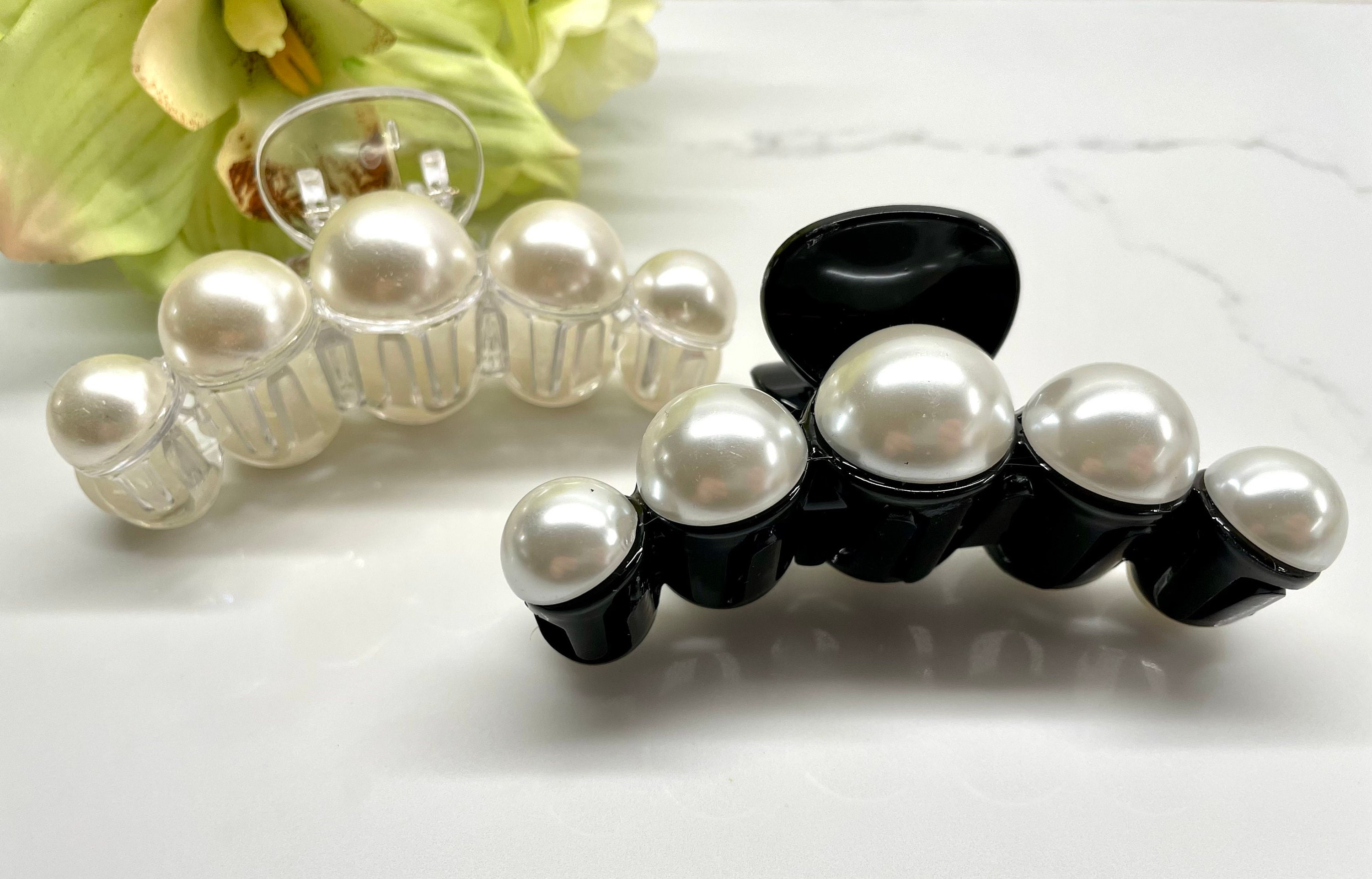 Large Pearl Hair Clip / Pearl Hair Clip Claw / - Etsy