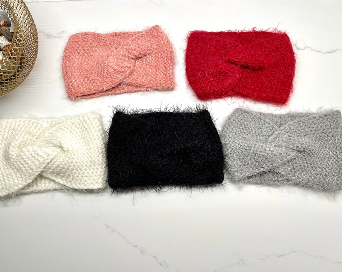 Velvet Plush Knitted Twist Ear Warmer