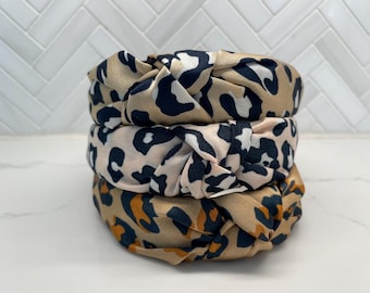 Silk Leopard Top Knot Headband