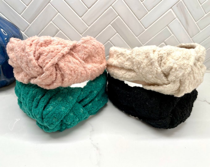 Oversized Lambswool Fur Top Knot Headband