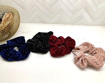 Velvet Ribbed Hair Scrunchie
