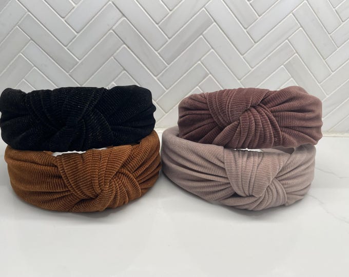 Classic Corduroy Top Knot Headband