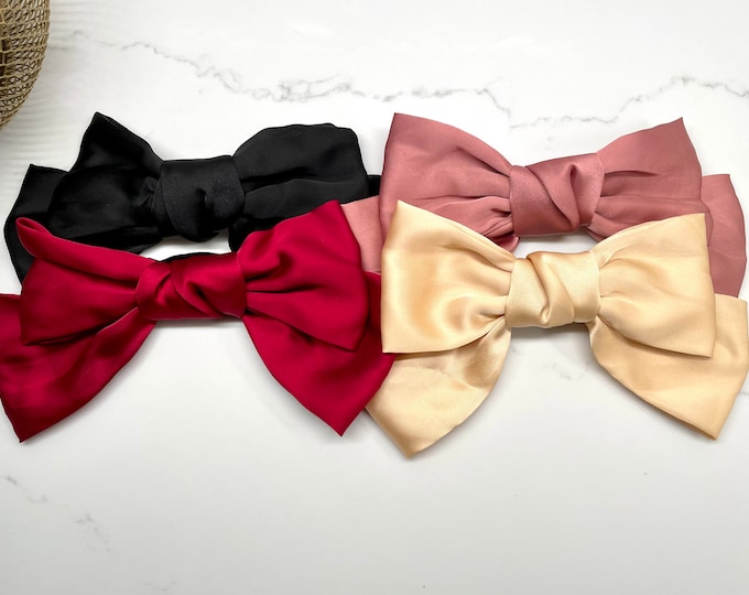 Oversized Silk French Barrette Bow