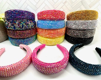 Thick Rhinestone Diamond Sponge Puff Headband