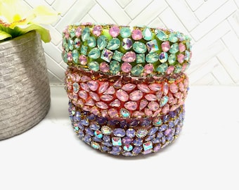 Thick Gem Crystal Sponge Puff Headband