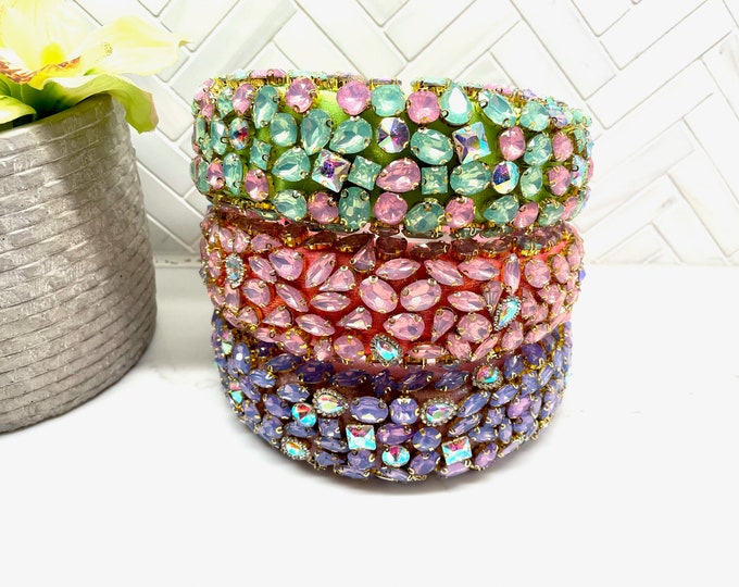 Thick Gem Crystal Sponge Puff Headband