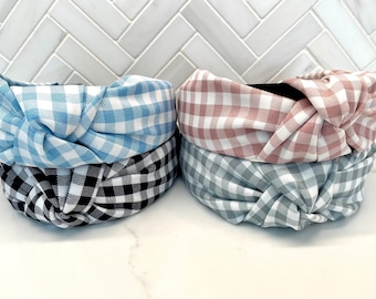 Classic Plaid Top Knot Headband