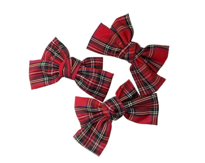 Oversized Christmas Cotton Bow Barrette