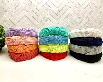 Ribbed Cotton Top Knot Headband, Adult & Kid Sizes