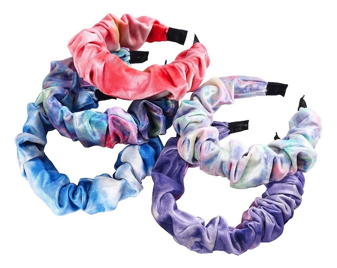 Velvet Tie Dye Scrunchie Headband