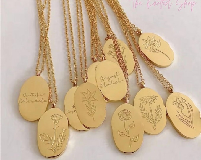 Birth Flower Necklace, Floral Necklace, Birthday Gift, Christmas Present