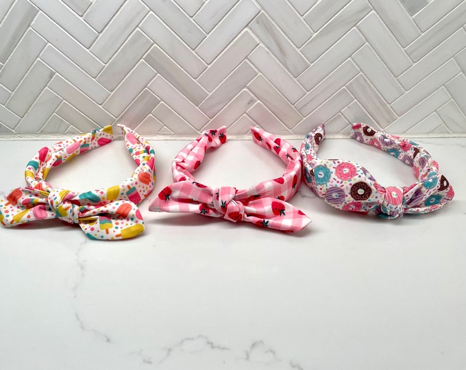 Summer Center Bow Kids Headbands