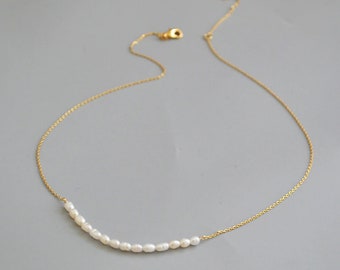 Gold Plated Pearl Beaded Necklace