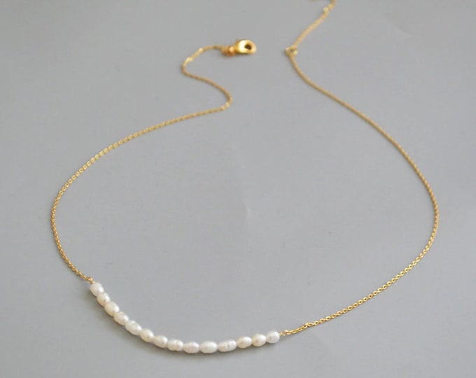 Gold Plated Pearl Beaded Necklace