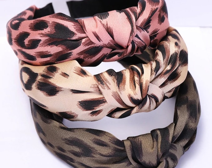 Silk Leopard Top Knot Headband