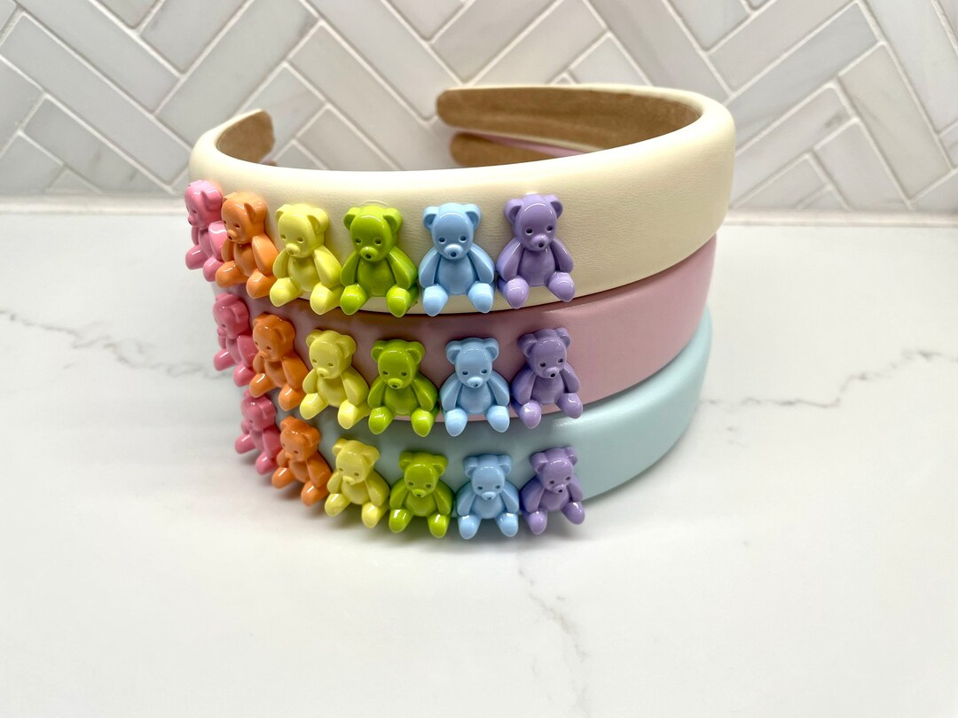 Teddy Bear Faux Leather Headband, Padded Sponge Headband - Etsy