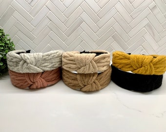 Cable Knit Top Knot headband