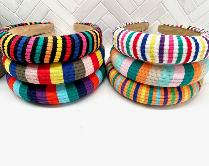 Rainbow Ribbed Padded Headband