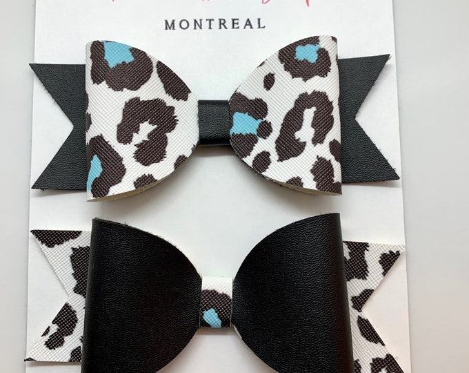 Leopard Hair Bow Set