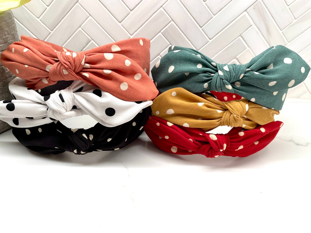 Polka Dot Bow Headband, Adult Fashion Hair Accessory - Etsy