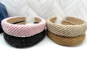 Ribbed Knit Sponge Puff Headband