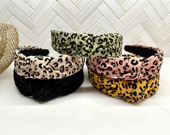 Cheetah Leopard Top Knot Headband