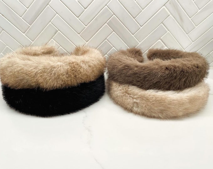 Faux Mink Fur headband/ fall fur headband / winter fur headband