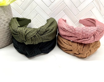 Wide Soft Knit Top Knot Headband