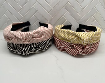 Adults Kids Woven Striped Headband