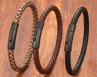 Men’s Leather Woven Bracelet