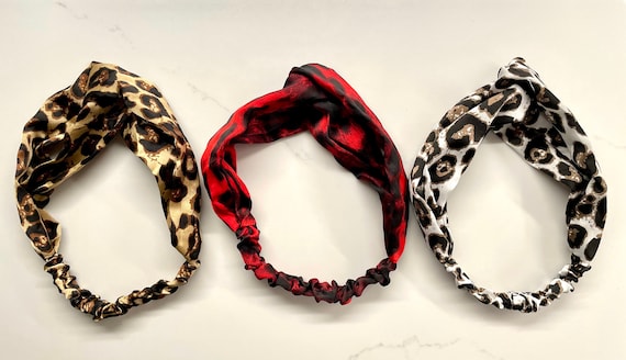 Silk Leopard Print Twist Headband, Girls and Women - Etsy display picture 2