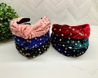Rhinestone Top Knot Headband