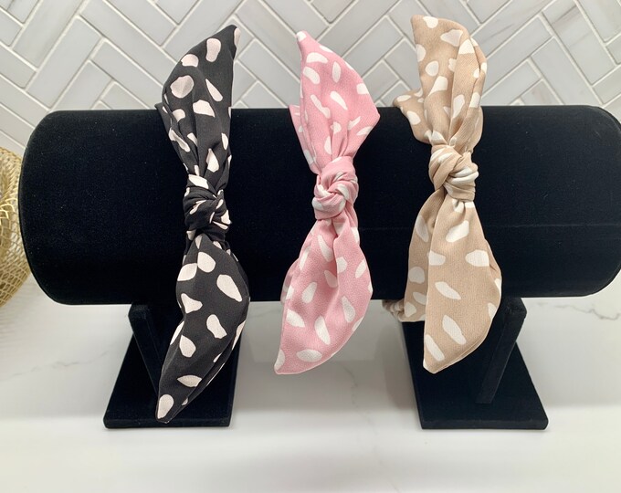 Polka Dot Center Bow Headband