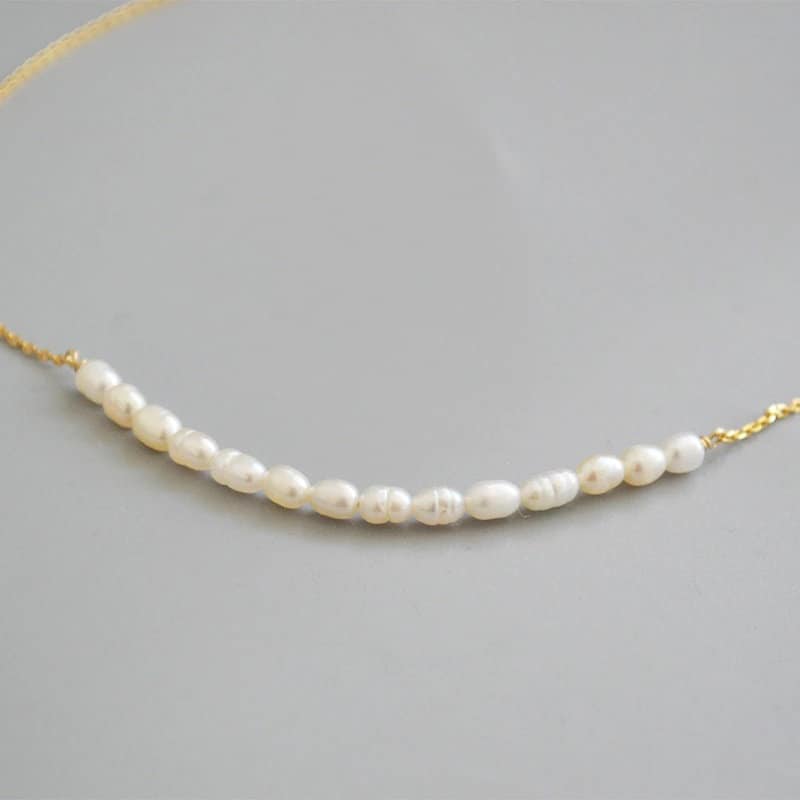 Natural Pearl Necklace with Sterling Silver or 18K gold plated – Attitude  Jewelry