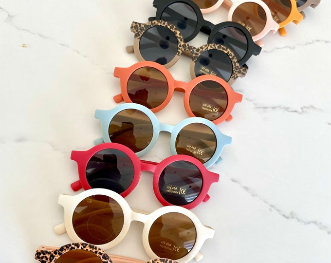 Unisex Kids Retro Polarized Round UV400 Sunglasses